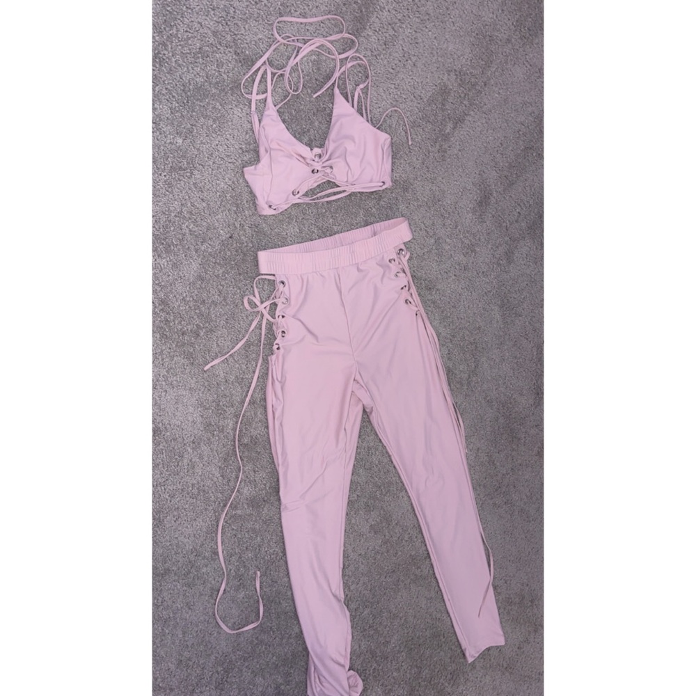 2-piece blush pants and top